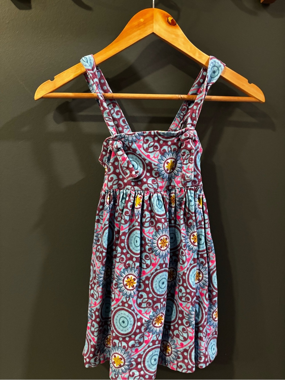 Kids Floral Print Sundress - Blue & Burgundy